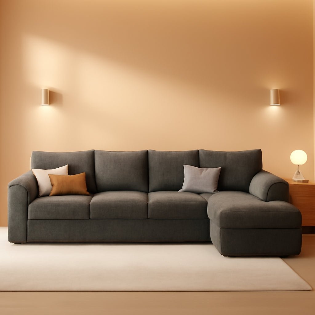 108 Inch Modular Sectional Sleeper Sofa CharcoalGrey - VELORA