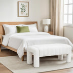 42.5 Inches Boucle Ottoman Bench Footrest Entryway - VELORA