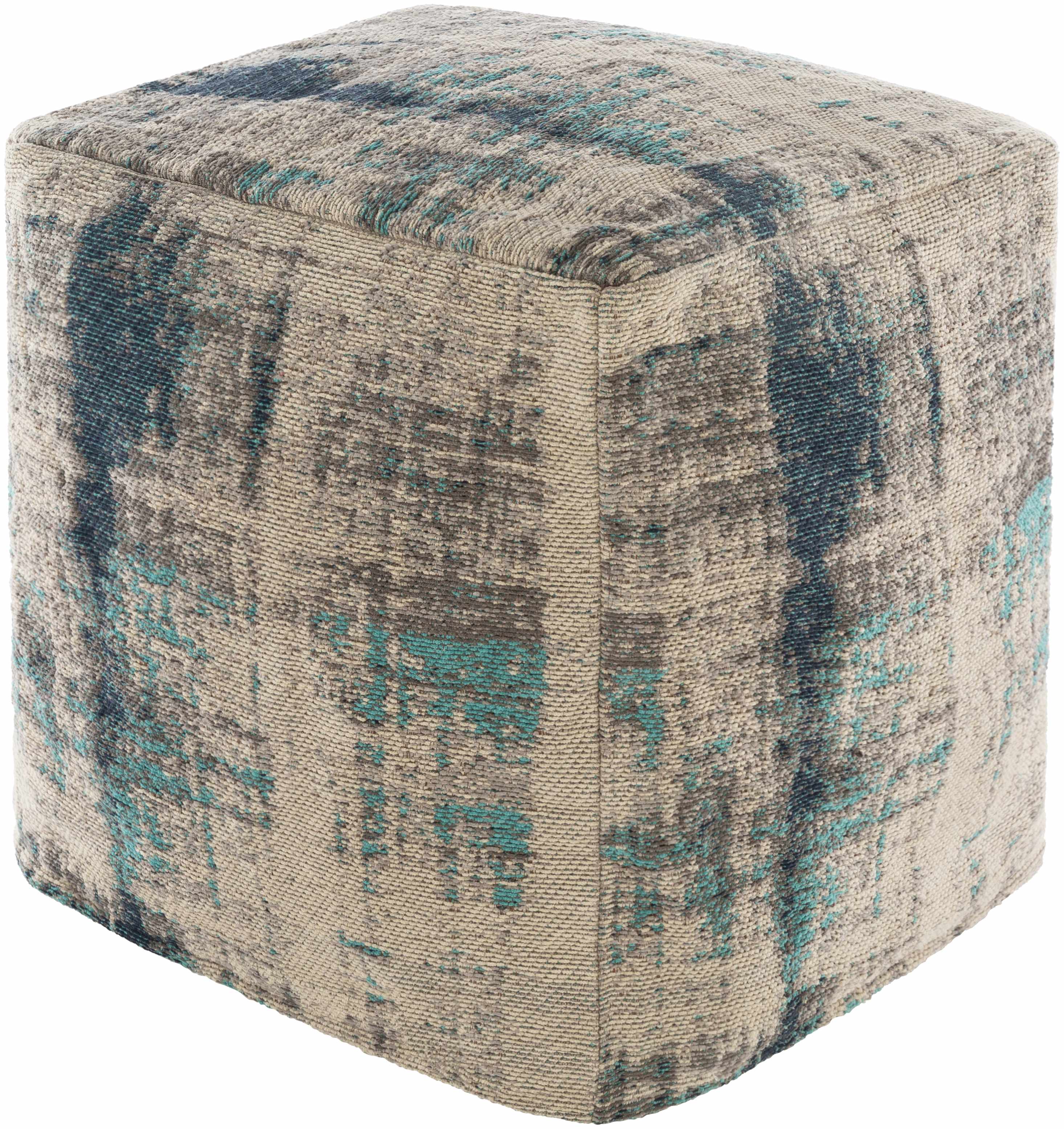 Albertville Knitted Gray Cotton Pouf - VELORA