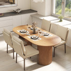 Beige Dining Chairs Set Of 4 With Metal Legs For Dining Room - VELORA