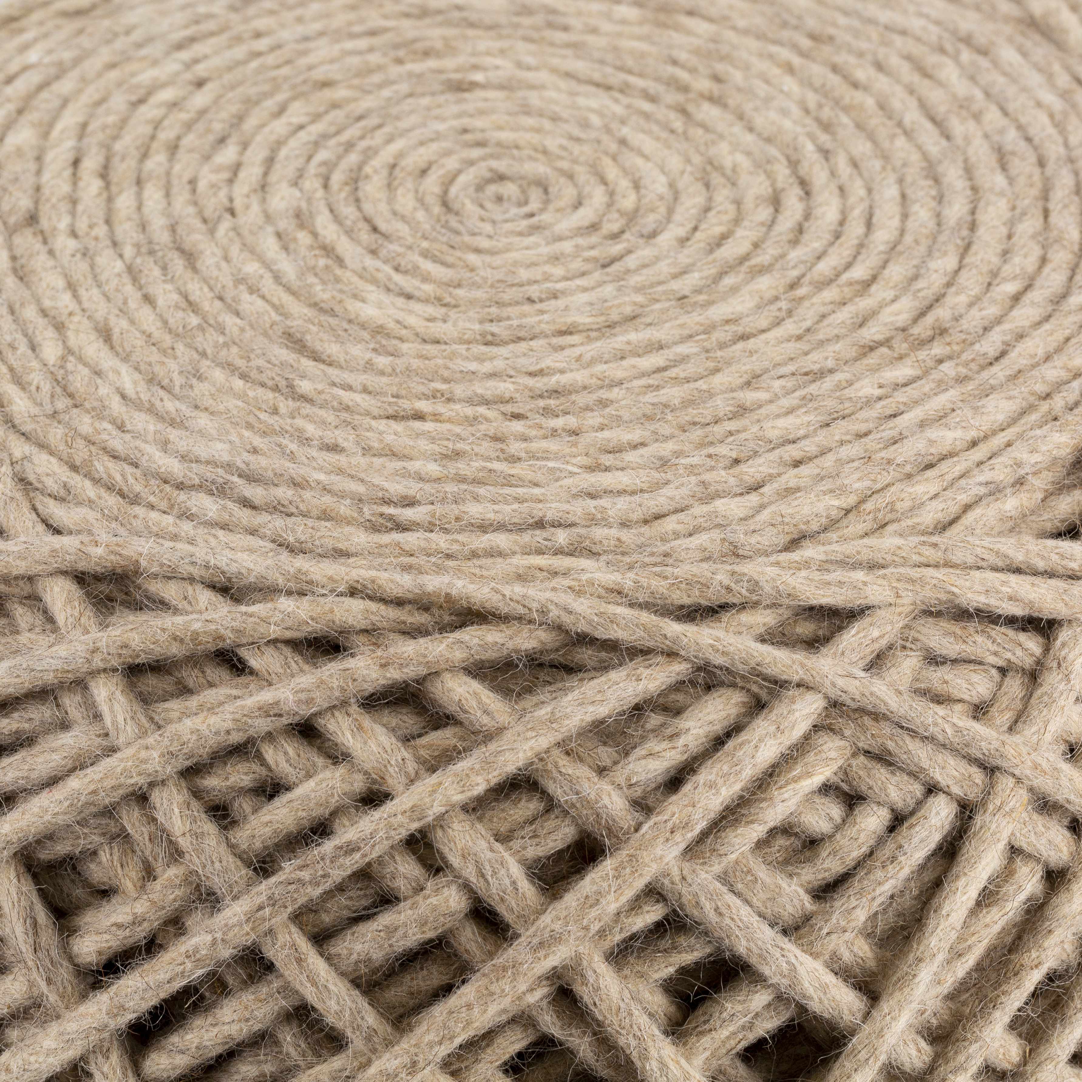 Bellingen Gray Handwoven Textured Pouf - VELORA
