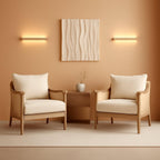 Cream Braided Accent Chairs Set Of 2 For Living Room - VELORA