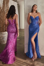 Embellished Strapless Gown - VELORA