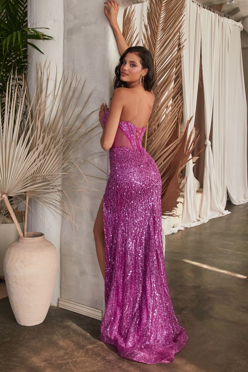 Embellished Strapless Gown - VELORA