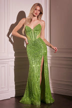 Embellished Strapless Gown - VELORA