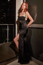 Satin Fitted Dress - VELORA